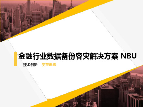 金融行业数据备份容灾解决方案