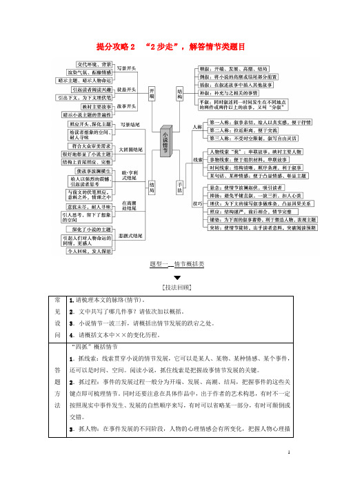 高考语文二轮提分复习专题2小说阅读提分攻略2题型1情节概括类讲义