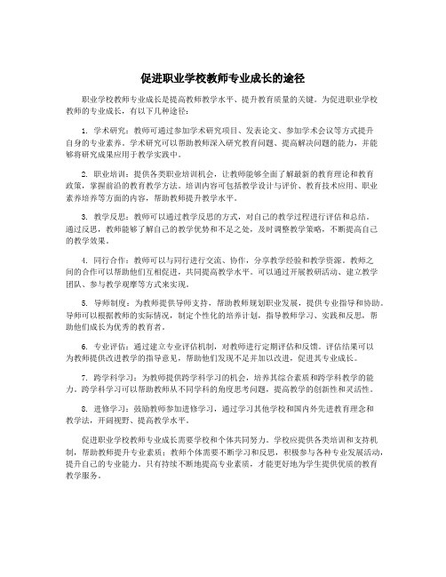 促进职业学校教师专业成长的途径