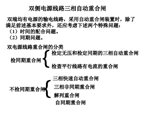 双侧电源线路三相自动重合闸