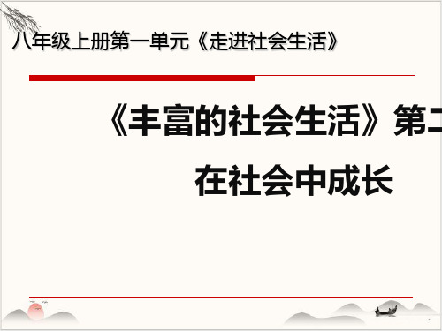 人教版八年级上道德与法治在社会中成长(共24张PPT)