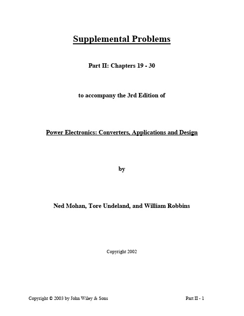 P电力电子领域出现的新问题及分析roblems Chptrs 19-30
