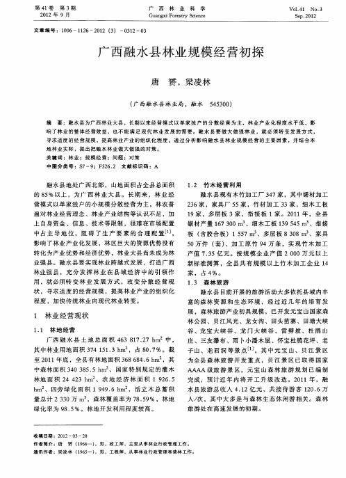 广西融水县林业规模经营初探
