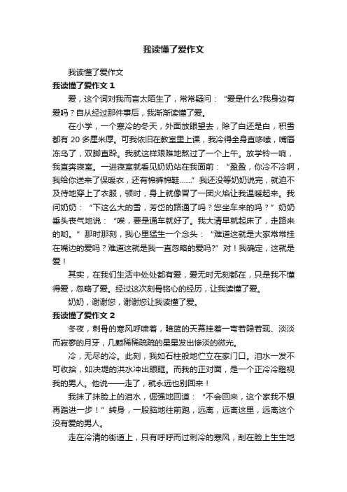 我读懂了爱作文