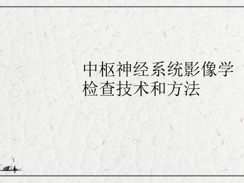 中枢神经系统影像学检查技术和方法