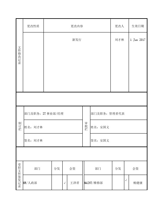 SLIII两化融合信息安全管理程序