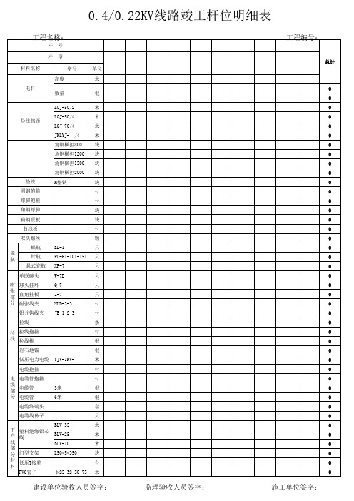 12.低压杆塔明细表