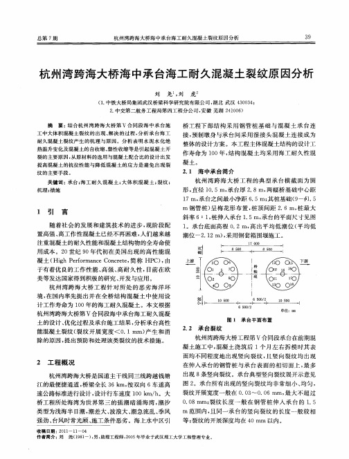 杭州湾跨海大桥海中承台海工耐久混凝土裂纹原因分析