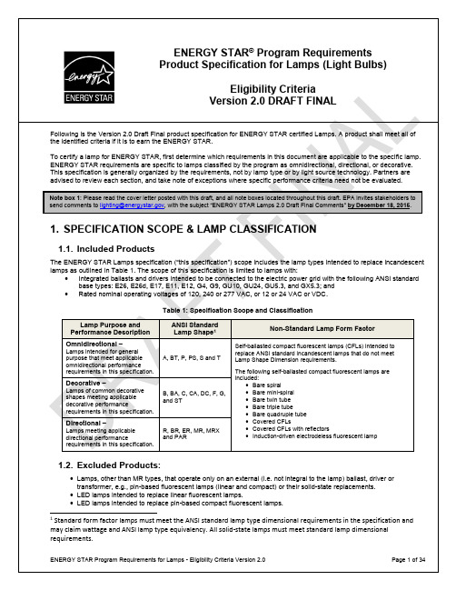 ENERGY STAR Lamps V2 0 Draft Final 12-04-2015