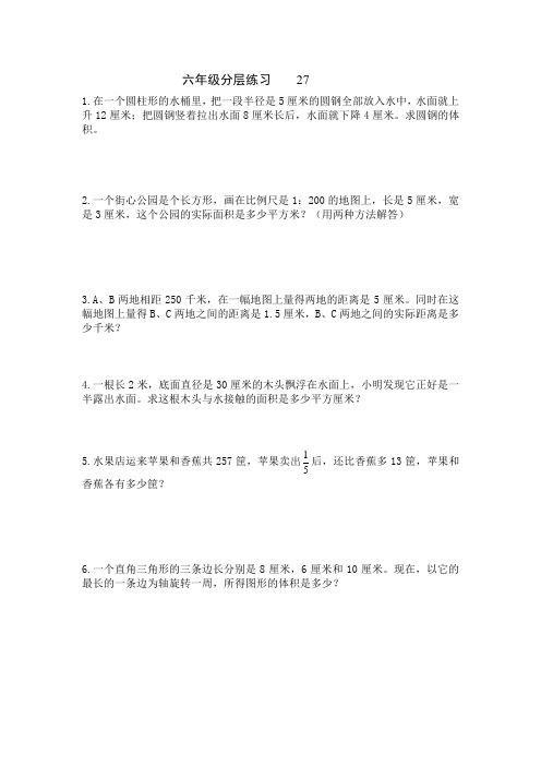 苏教版小学数学六年级课课练习题 (161)