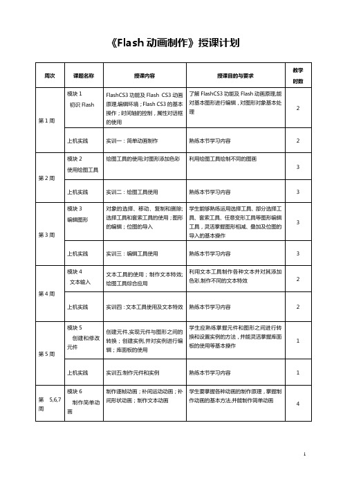 最新最完整的Flash动画制作教案