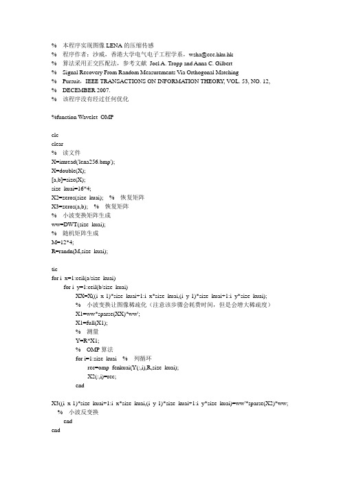 分块压缩感知程序(matlab)