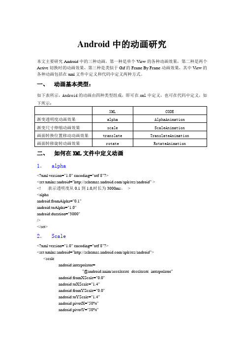 Android中的动画研究