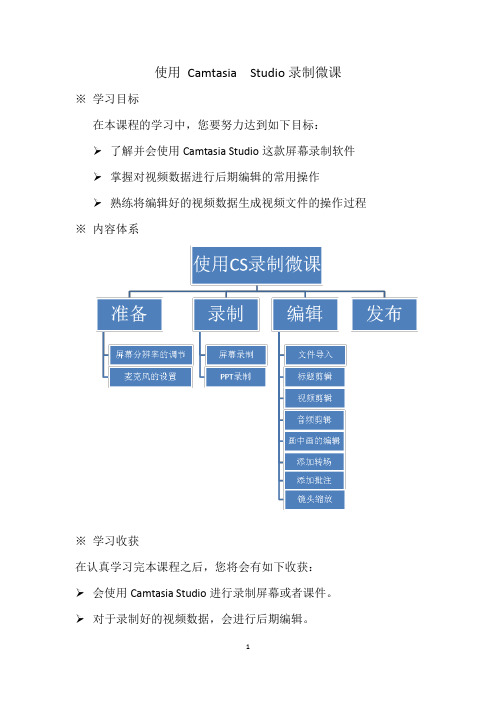 使用 Camtasia  Studio录制微课