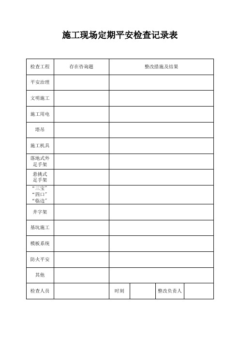 施工现场定期安全检查记录表