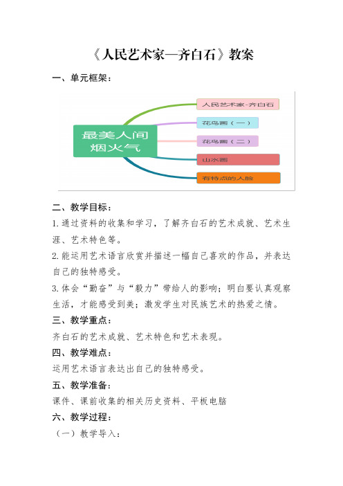 1 人民艺术家——齐白石 教案