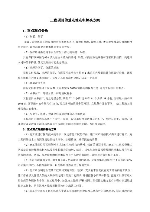 工程项目的重点难点和解决方案