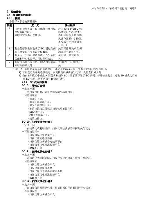 理光sc代码 解决方法(历年经验)