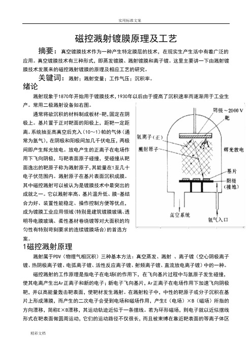 磁控溅射镀膜原理及实用工艺