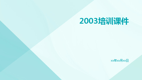 2003培训课件