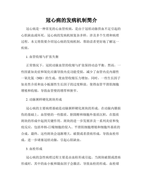 冠心病的发病机制简介