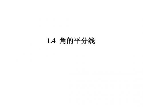 (北师大版)八年级数学下册1.4 角平分线课件(共17张PPT)