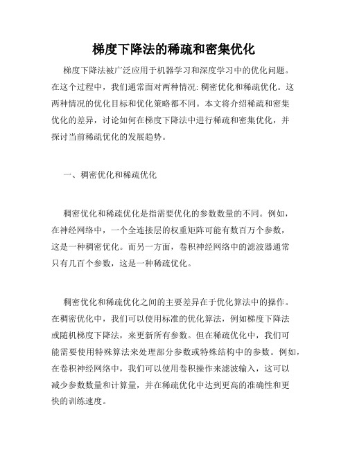 梯度下降法的稀疏和密集优化