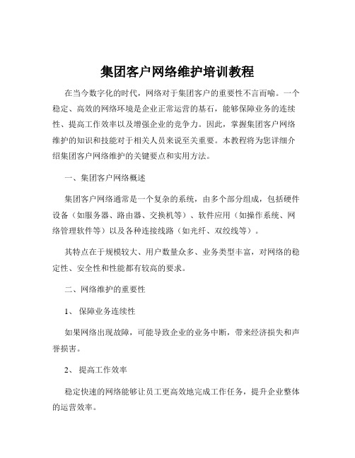 集团客户网络维护培训教程