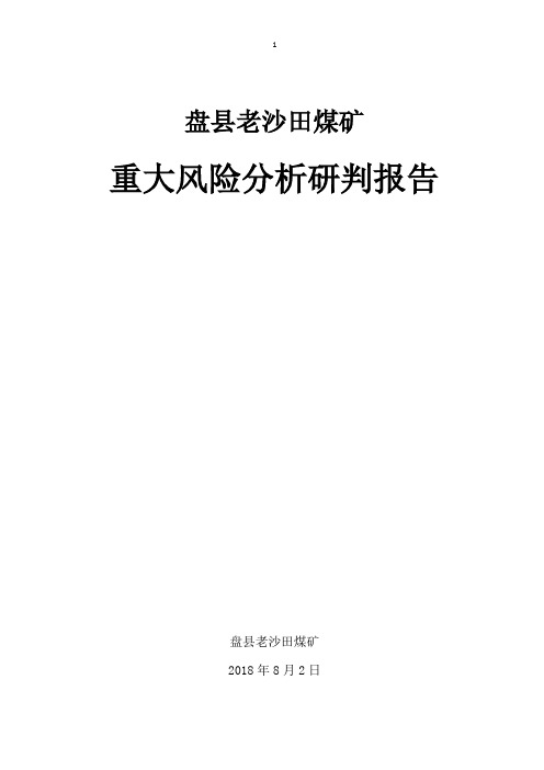 盘县老沙田煤矿风险分析研判报告