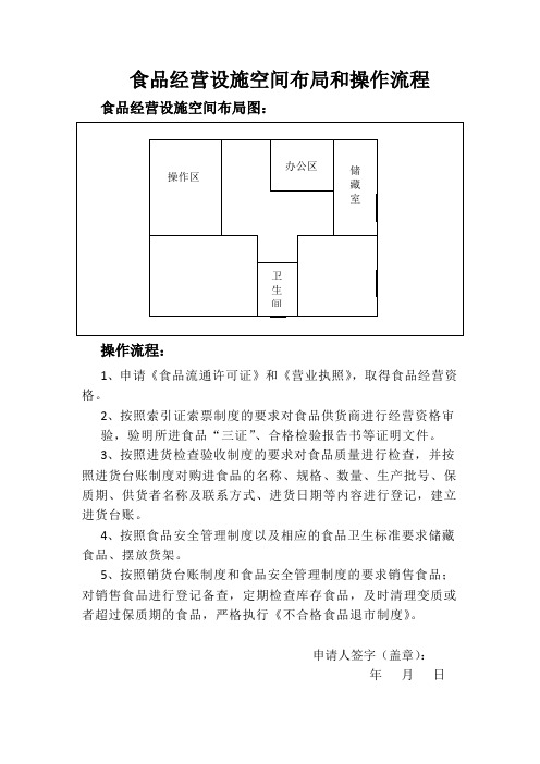 食品经营设施空间布局和操作流程