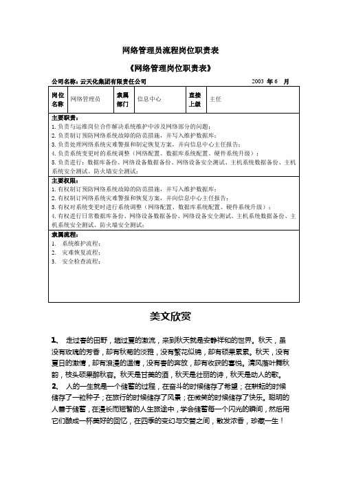 2网络管理员流程岗位职责表.doc