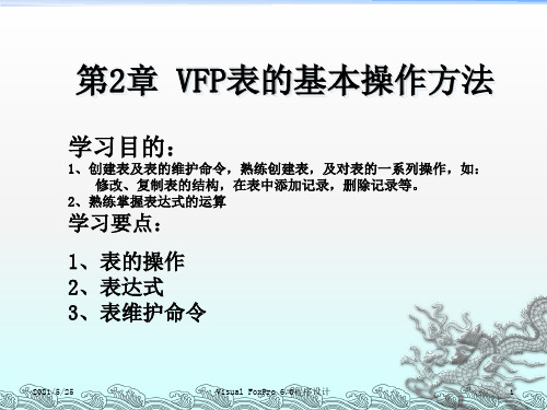 VFP表的基本操作方法1