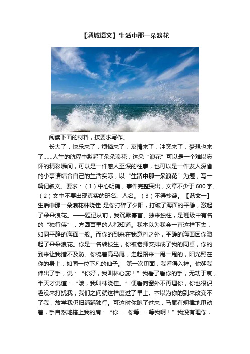 【涵城语文】生活中那一朵浪花