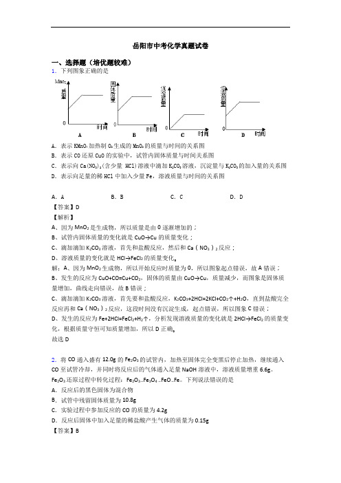 岳阳市中考化学真题试卷