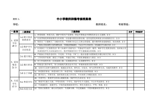 师德考核个人档案表