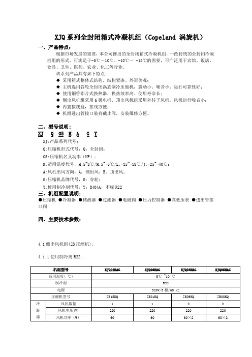 XJQ箱式机组参数表