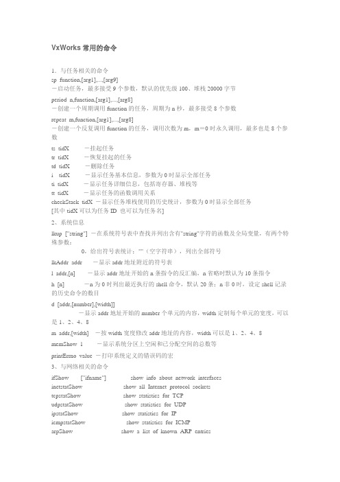 VxWorks常用命令汇总