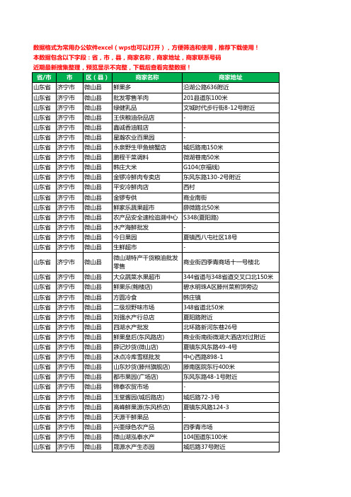 2020新版山东省济宁市微山县农产品行业工商企业公司商家名录名单联系电话号码地址大全310家