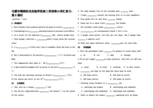 高考英语核心词汇复习 第5课时(carelessclue)高三全册英语试题