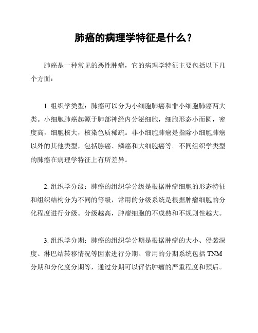 肺癌的病理学特征是什么?