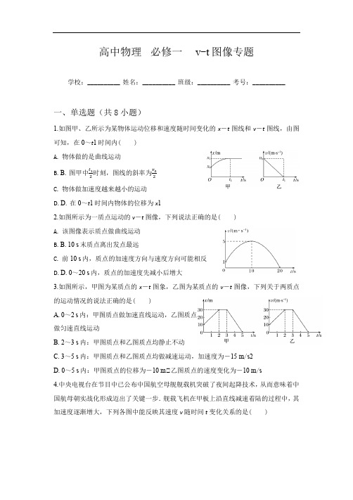 高中物理  必修一   v-t图像专题