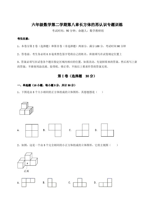 最新沪教版(上海)六年级数学第二学期第八章长方体的再认识专题训练试卷(精选含详解)