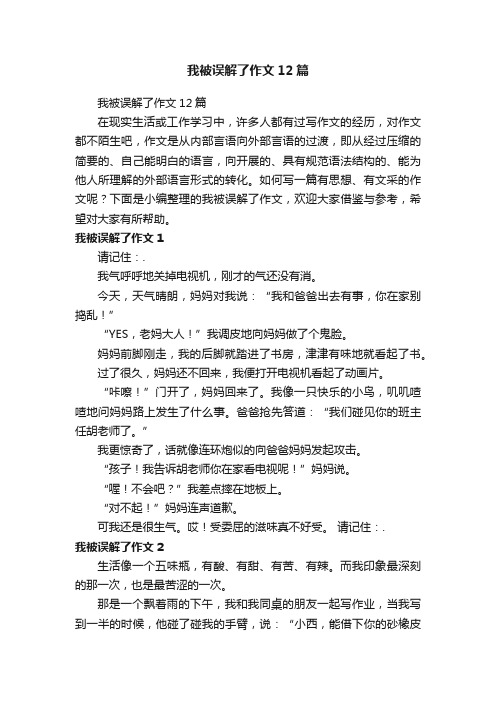 我被误解了作文12篇