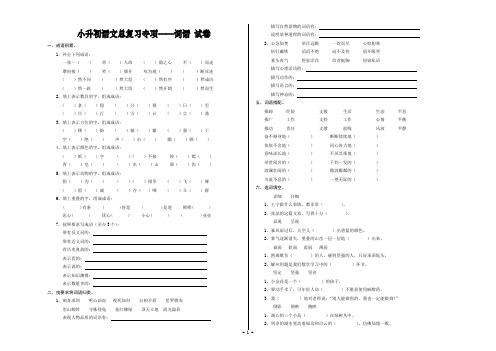 小升初语文总复习专项—词语-试卷