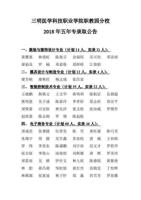 三明医学科技职业学院职教园分校