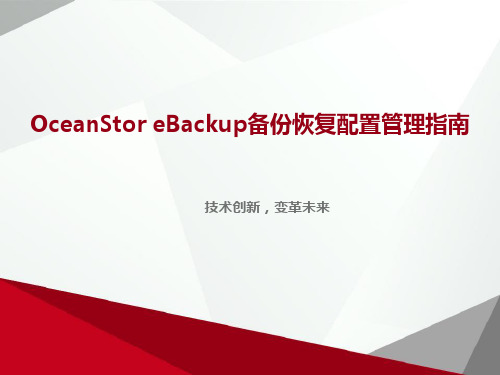 OceanStor eBackup备份恢复配置管理指南