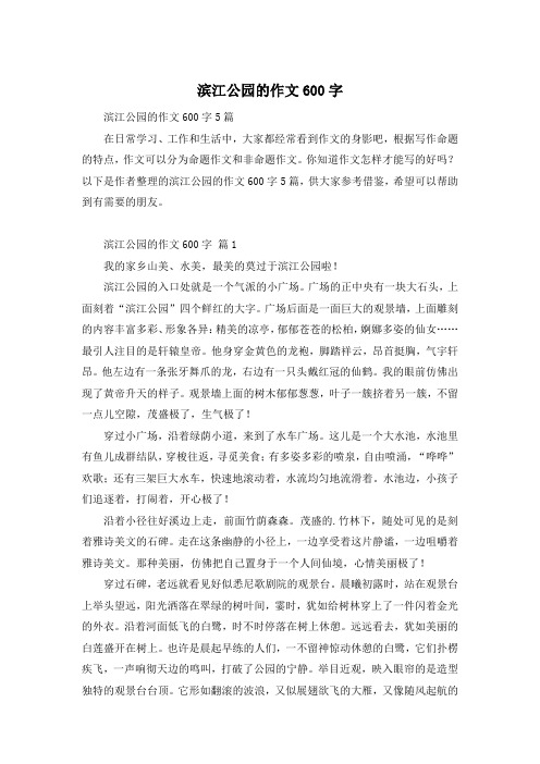 滨江公园的作文600字