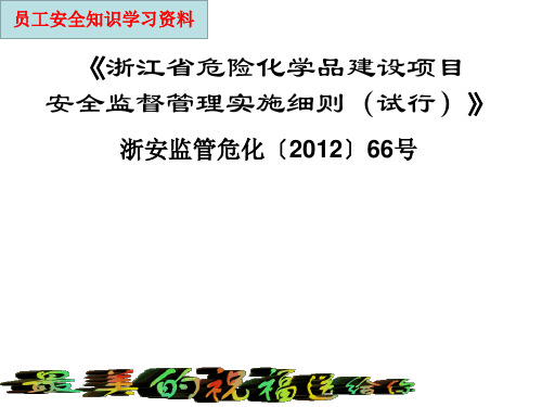 浙江省危险化学品建设项目安全监督管理实施细则