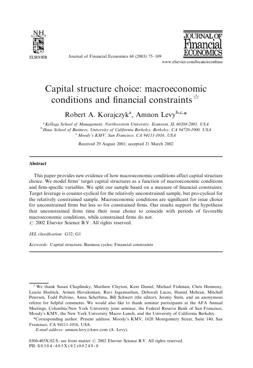 Capital structure choice_ macroeconomic