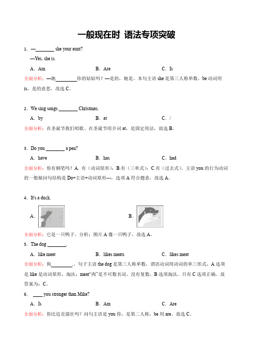 小学英语一般现在时时态结构全面解析